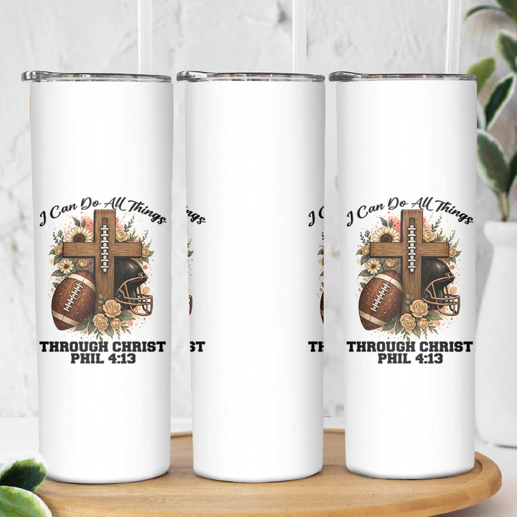 Christian Motivation Gift Skinny Tumbler I Can Do All Things Through Christ Bible Verse - Wonder Print Shop