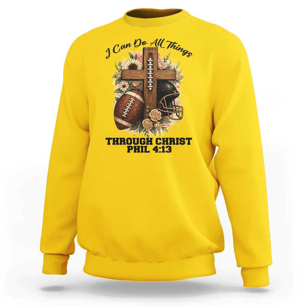Christian Motivation Gift Sweatshirt I Can Do All Things Through Christ Bible Verse - Wonder Print Shop