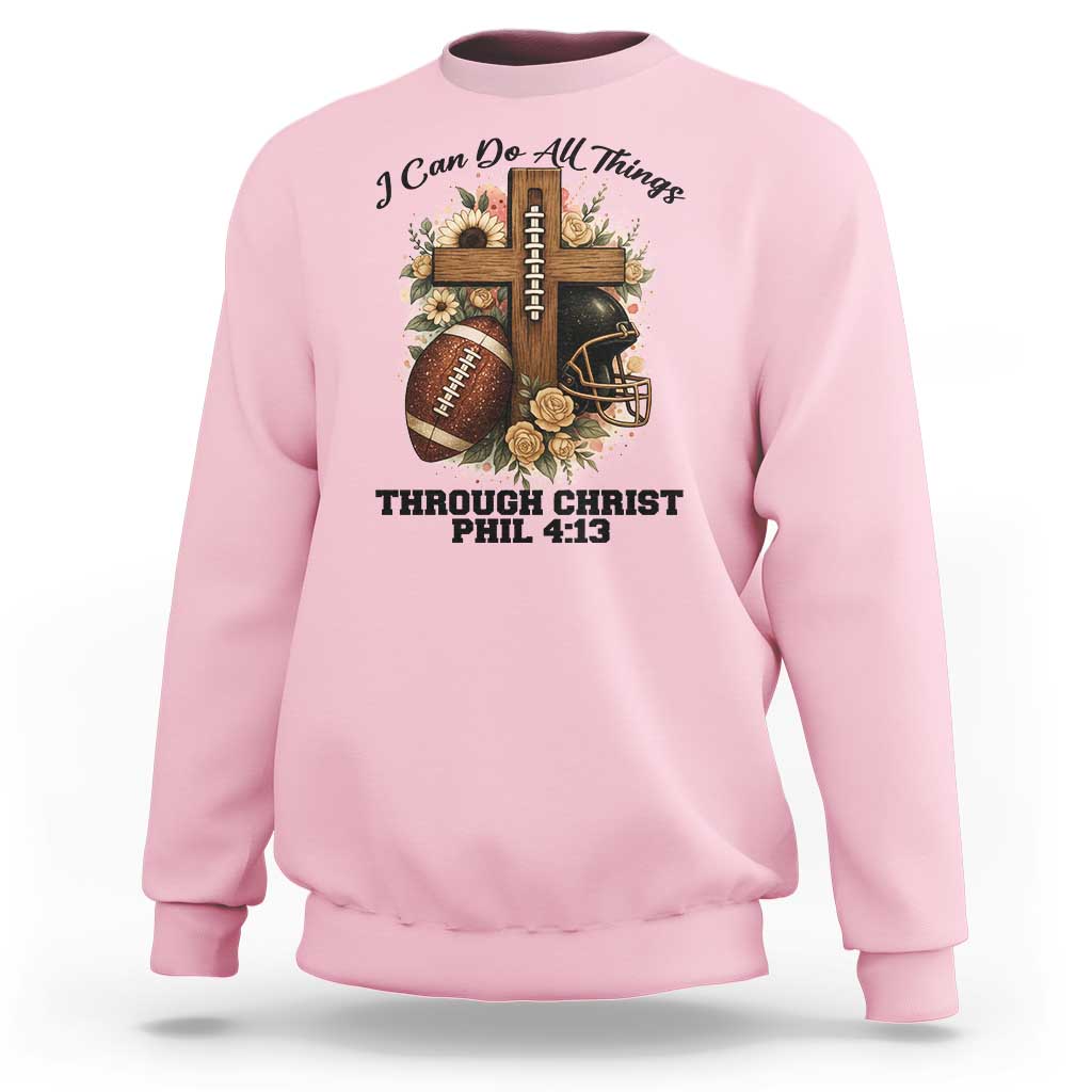 Christian Motivation Gift Sweatshirt I Can Do All Things Through Christ Bible Verse - Wonder Print Shop