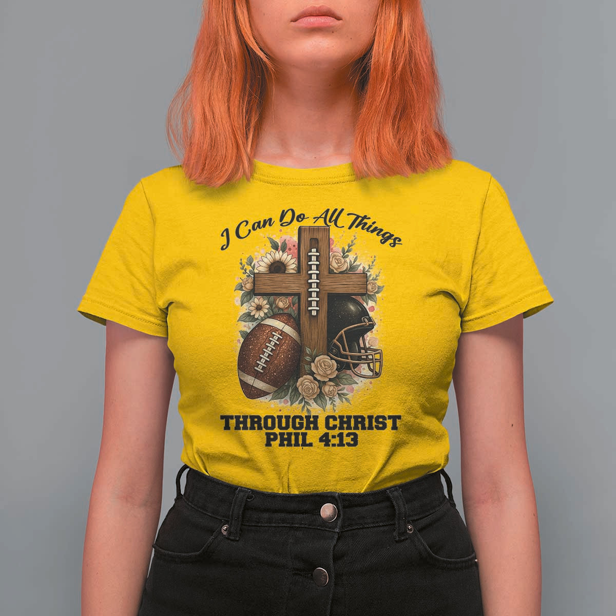 Christian Motivation Gift T Shirt For Women I Can Do All Things Through Christ Bible Verse - Wonder Print Shop