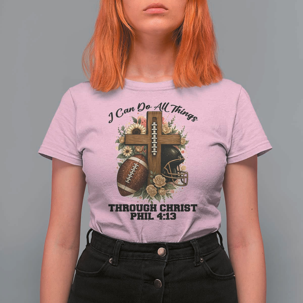 Christian Motivation Gift T Shirt For Women I Can Do All Things Through Christ Bible Verse - Wonder Print Shop