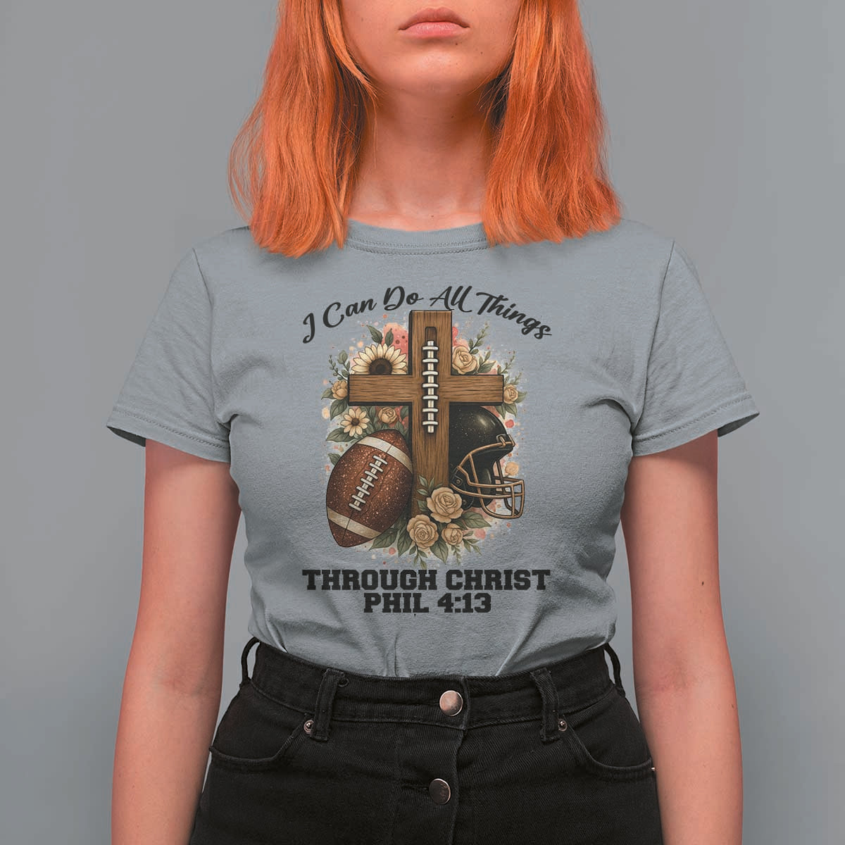 Christian Motivation Gift T Shirt For Women I Can Do All Things Through Christ Bible Verse - Wonder Print Shop