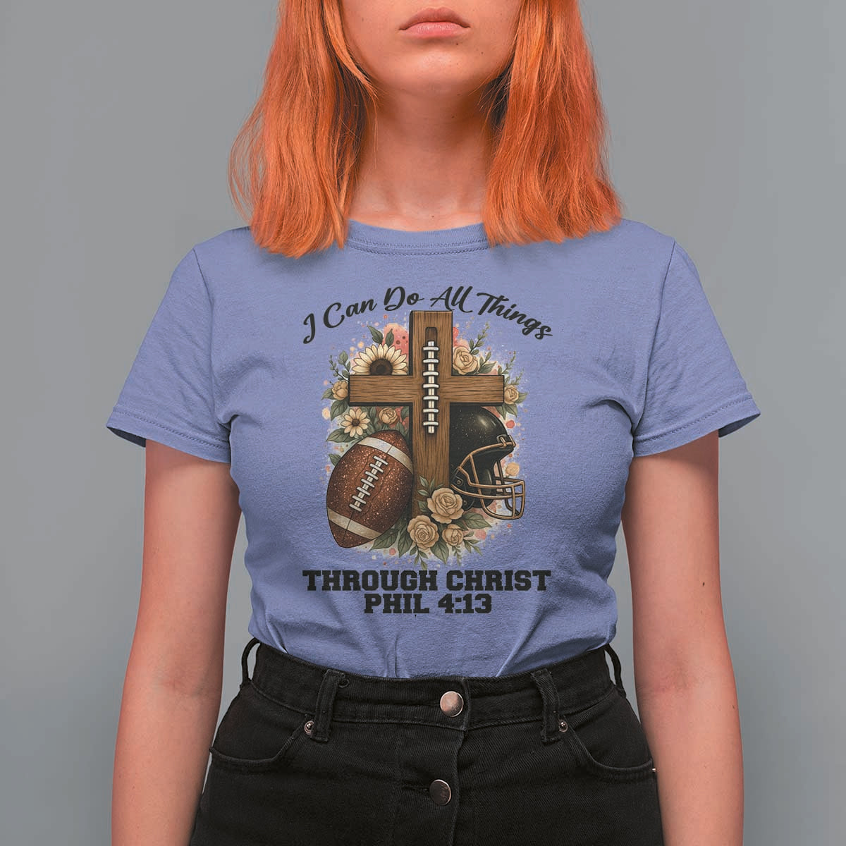 Christian Motivation Gift T Shirt For Women I Can Do All Things Through Christ Bible Verse - Wonder Print Shop