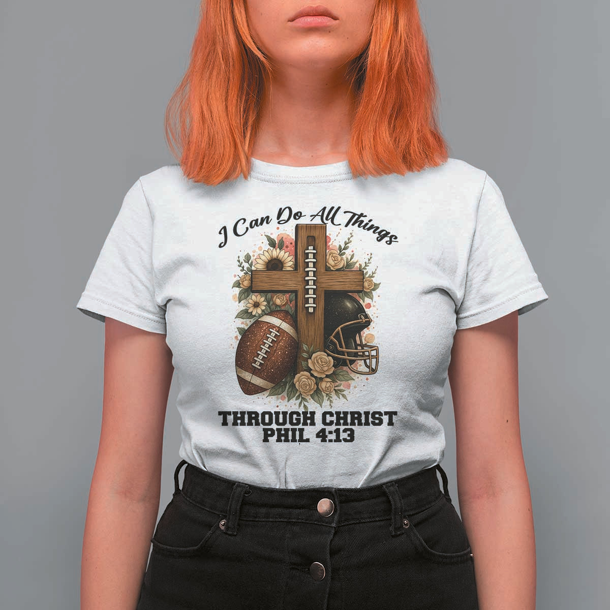 Christian Motivation Gift T Shirt For Women I Can Do All Things Through Christ Bible Verse - Wonder Print Shop