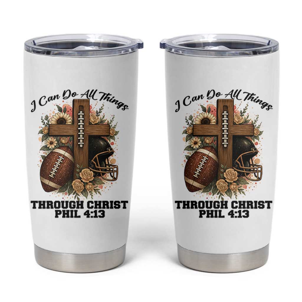 Christian Motivation Gift Tumbler Cup I Can Do All Things Through Christ Bible Verse - Wonder Print Shop