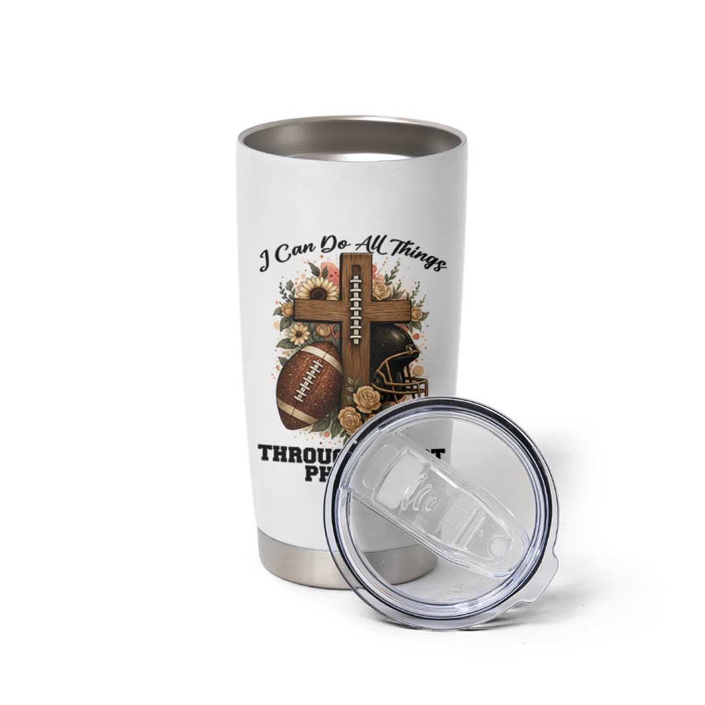 Christian Motivation Gift Tumbler Cup I Can Do All Things Through Christ Bible Verse - Wonder Print Shop