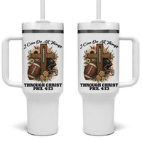 Christian Motivation Gift Tumbler With Handle I Can Do All Things Through Christ Bible Verse - Wonder Print Shop
