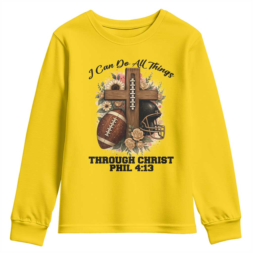 Christian Motivation Gift Youth Sweatshirt I Can Do All Things Through Christ Bible Verse - Wonder Print Shop