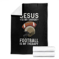 Jesus Is My Savior Football Is My Therapy Throw Blanket Christian Football Lover - Wonder Print Shop