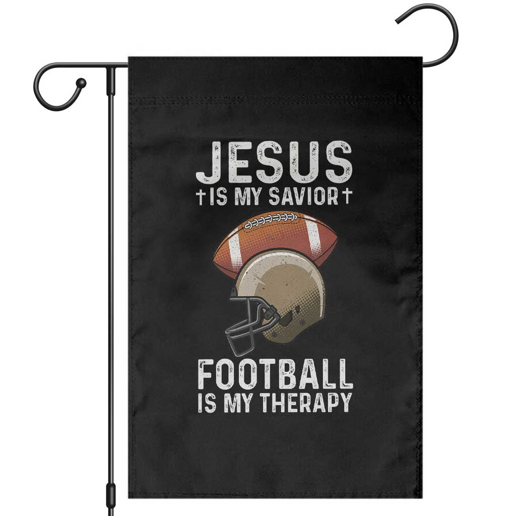 Jesus Is My Savior Football Is My Therapy Garden Flag Christian Football Lover - Wonder Print Shop