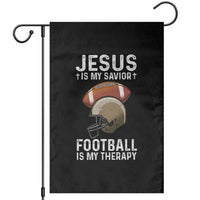 Jesus Is My Savior Football Is My Therapy Garden Flag Christian Football Lover - Wonder Print Shop