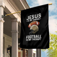 Jesus Is My Savior Football Is My Therapy Garden Flag Christian Football Lover - Wonder Print Shop