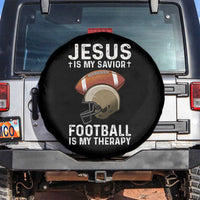 Jesus Is My Savior Football Is My Therapy Spare Tire Cover Christian Football Lover - Wonder Print Shop