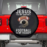 Jesus Is My Savior Football Is My Therapy Spare Tire Cover Christian Football Lover - Wonder Print Shop
