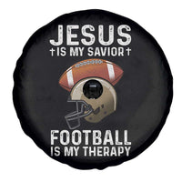 Jesus Is My Savior Football Is My Therapy Spare Tire Cover Christian Football Lover - Wonder Print Shop