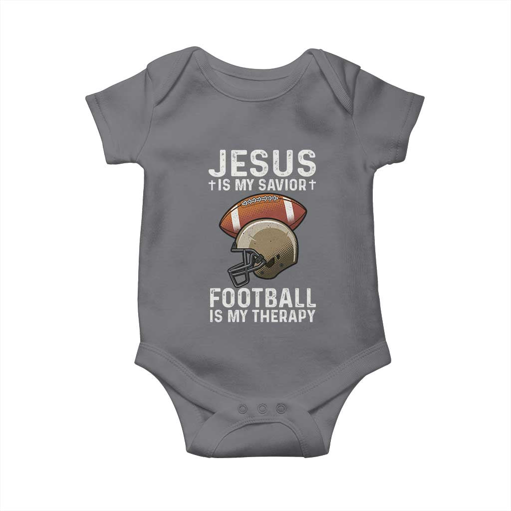 Jesus Is My Savior Football Is My Therapy Baby Onesie Christian Football Lover - Wonder Print Shop