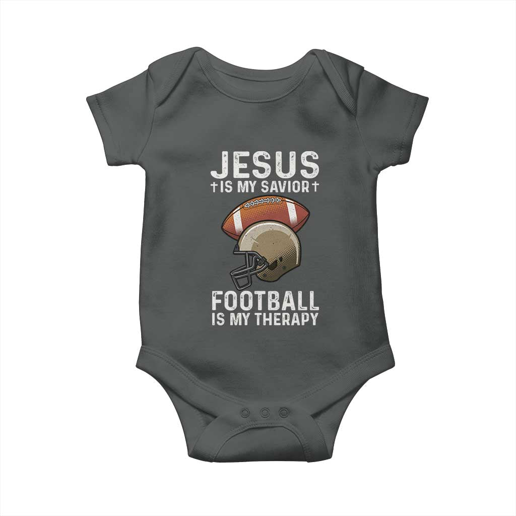 Jesus Is My Savior Football Is My Therapy Baby Onesie Christian Football Lover - Wonder Print Shop