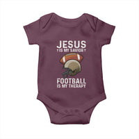 Jesus Is My Savior Football Is My Therapy Baby Onesie Christian Football Lover - Wonder Print Shop
