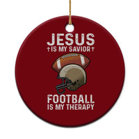 Jesus Is My Savior Football Is My Therapy Ceramic Ornament Christian Football Lover - Wonder Print Shop