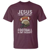 Jesus Is My Savior Football Is My Therapy T Shirt Christian Football Lover - Wonder Print Shop