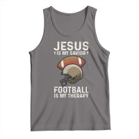 Jesus Is My Savior Football Is My Therapy Tank Top Christian Football Lover - Wonder Print Shop