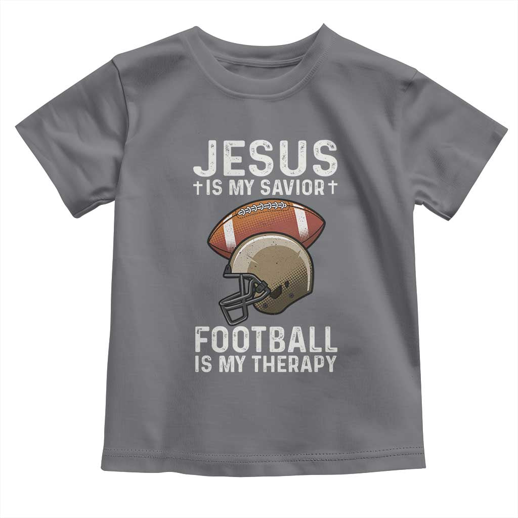 Jesus Is My Savior Football Is My Therapy Toddler T Shirt Christian Football Lover - Wonder Print Shop