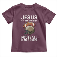 Jesus Is My Savior Football Is My Therapy Toddler T Shirt Christian Football Lover - Wonder Print Shop