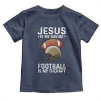 Jesus Is My Savior Football Is My Therapy Toddler T Shirt Christian Football Lover - Wonder Print Shop