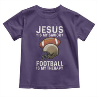 Jesus Is My Savior Football Is My Therapy Toddler T Shirt Christian Football Lover - Wonder Print Shop