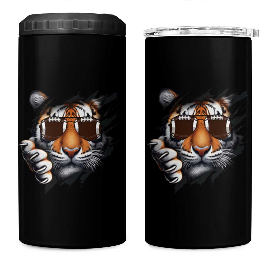 Funny Bengal Tiger 4 in 1 Can Cooler Tumbler Football Lover Gift - Wonder Print Shop