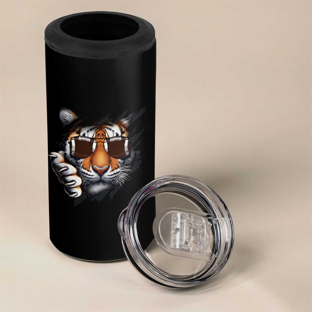 Funny Bengal Tiger 4 in 1 Can Cooler Tumbler Football Lover Gift - Wonder Print Shop