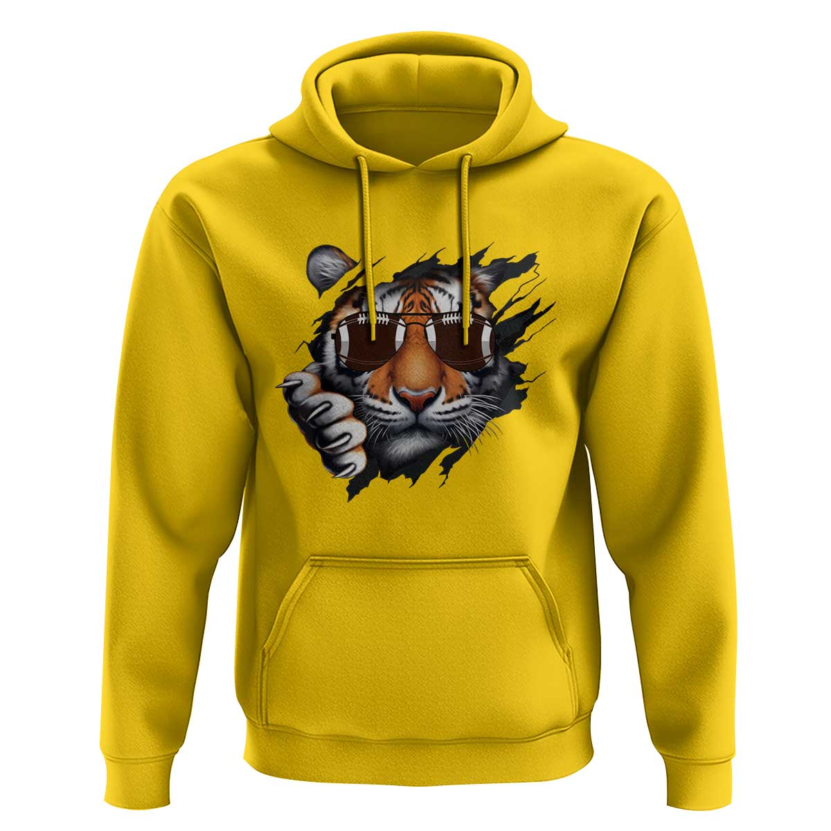 Funny Bengal Tiger Hoodie Football Lover Gift - Wonder Print Shop