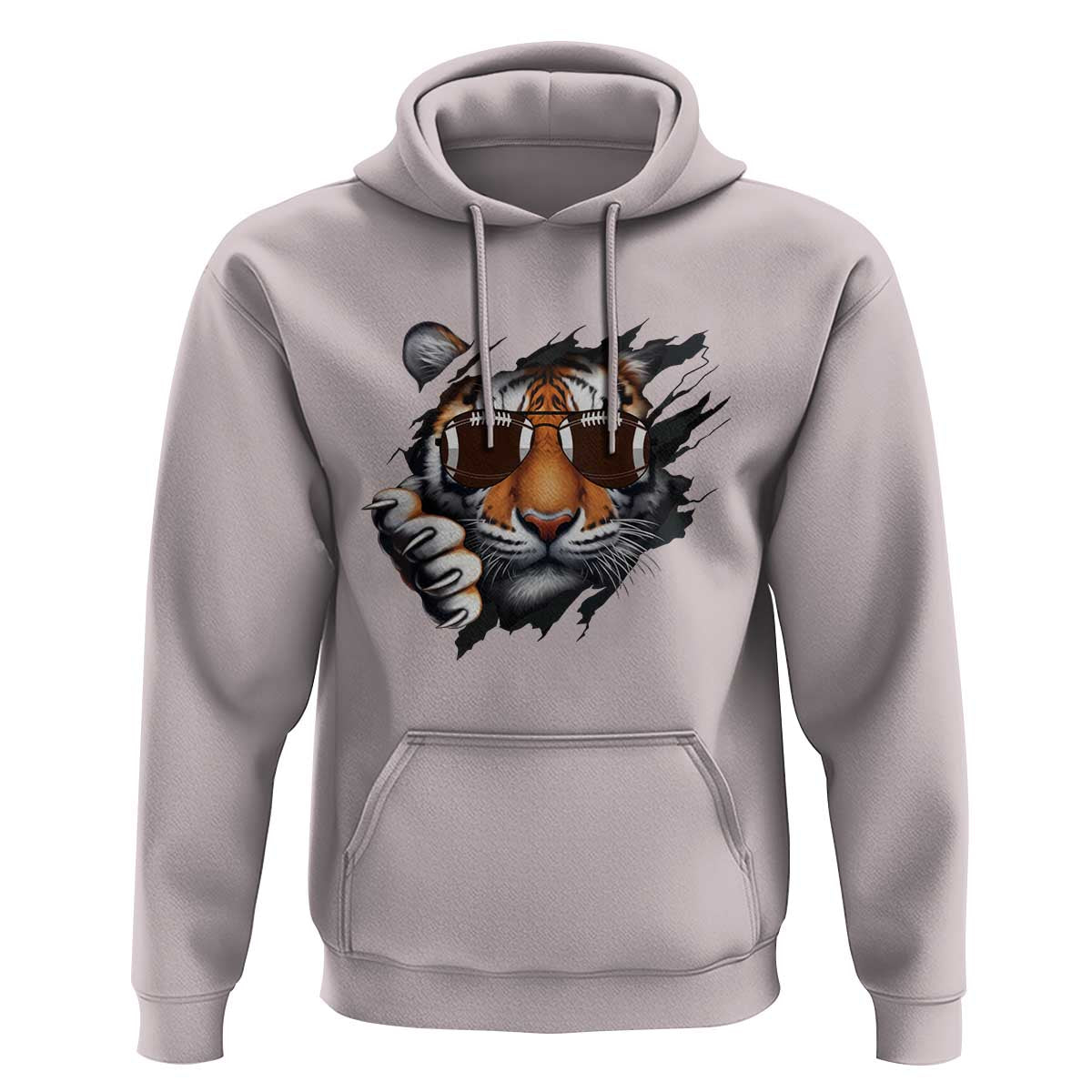 Funny Bengal Tiger Hoodie Football Lover Gift - Wonder Print Shop