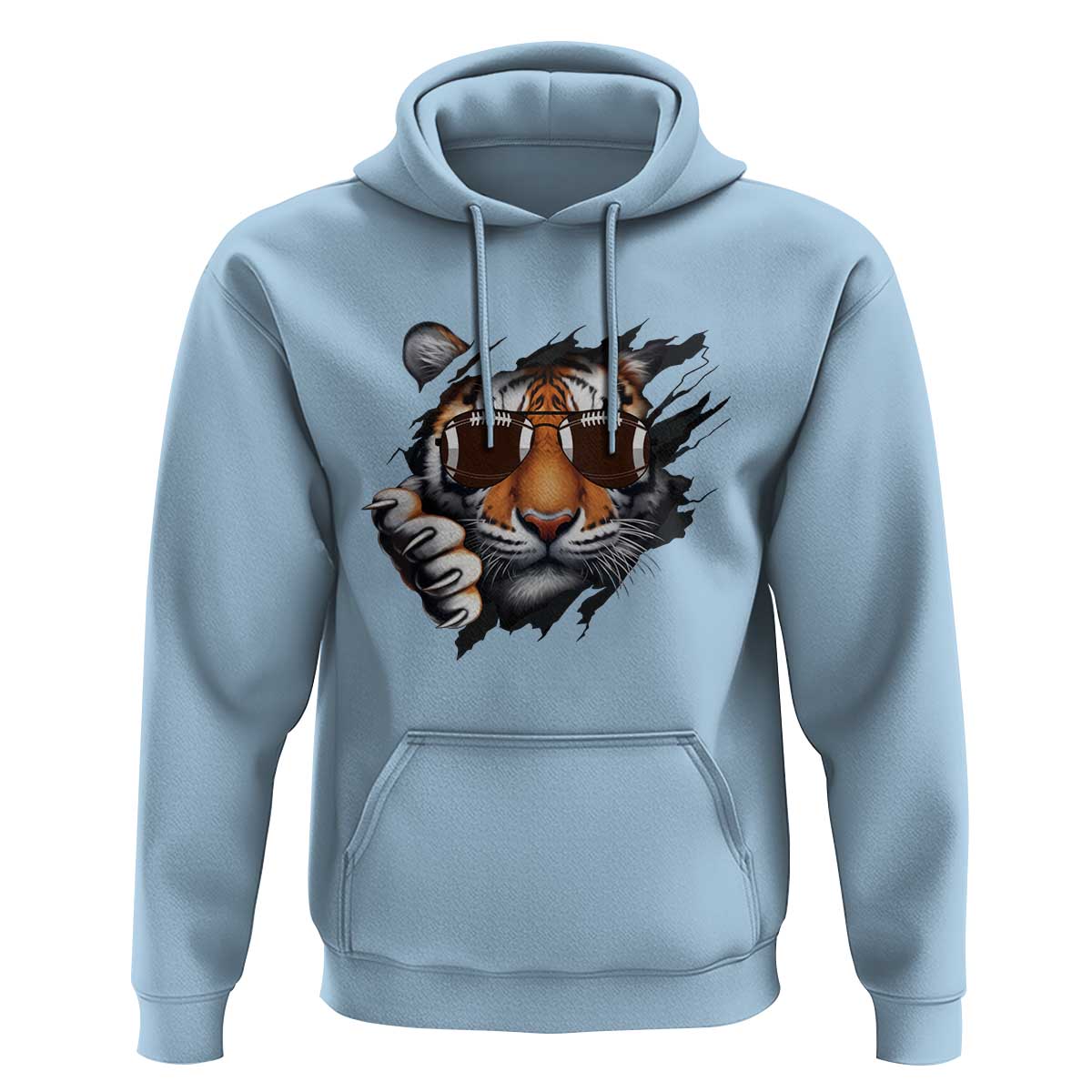 Funny Bengal Tiger Hoodie Football Lover Gift - Wonder Print Shop