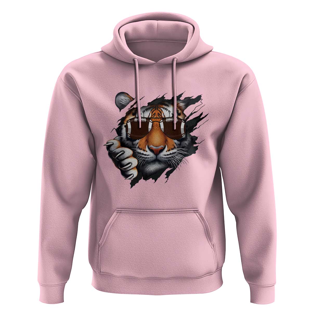 Funny Bengal Tiger Hoodie Football Lover Gift - Wonder Print Shop