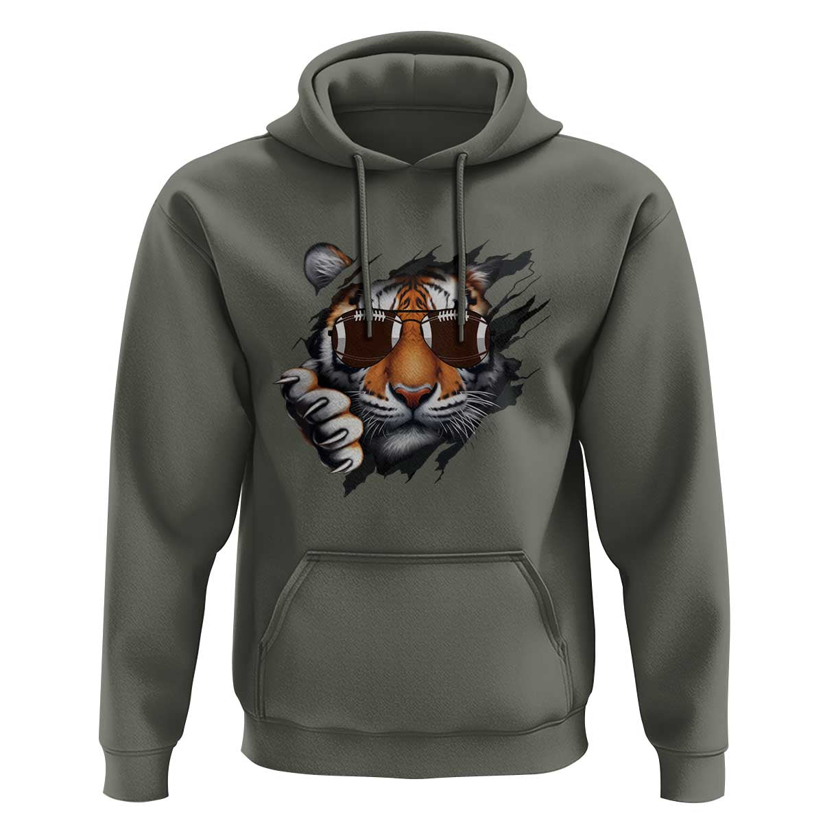 Funny Bengal Tiger Hoodie Football Lover Gift - Wonder Print Shop