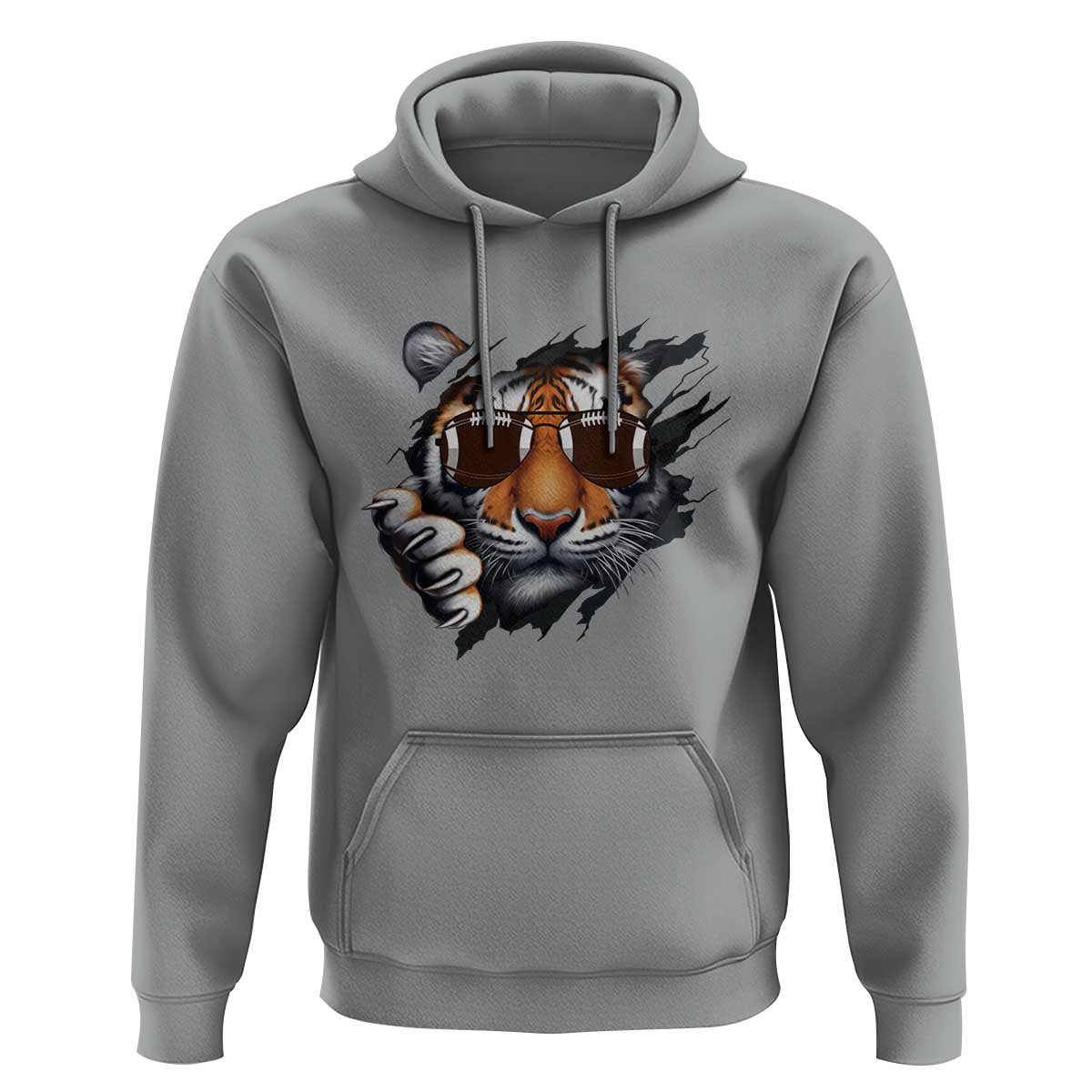 Funny Bengal Tiger Hoodie Football Lover Gift - Wonder Print Shop