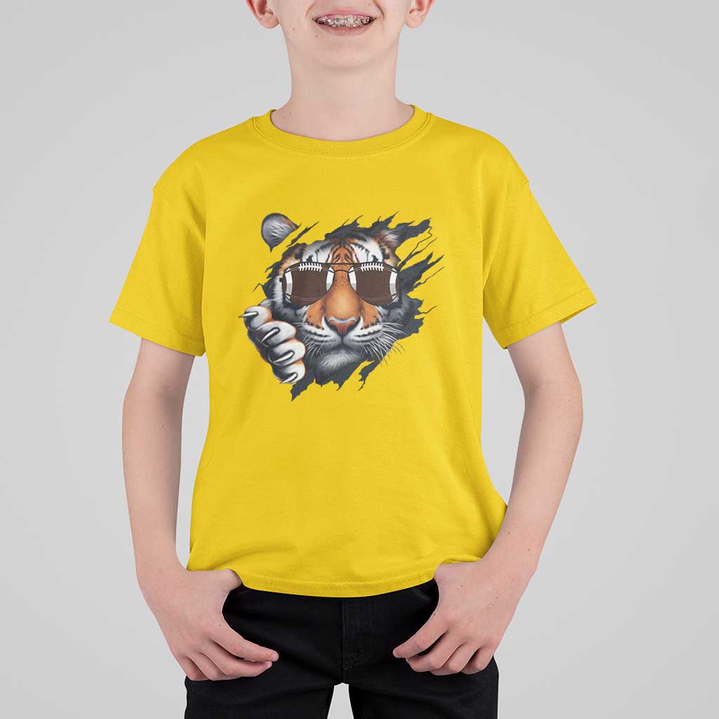 Funny Bengal Tiger T Shirt For Kid Football Lover Gift - Wonder Print Shop