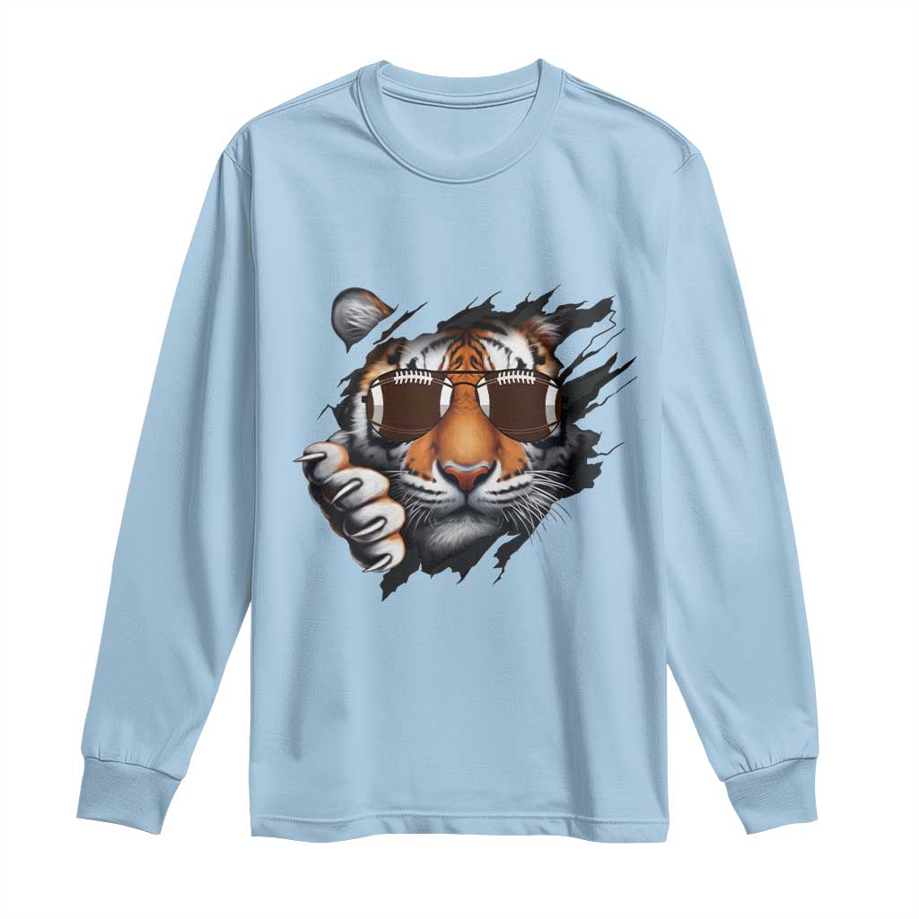 Funny Bengal Tiger Long Sleeve Shirt Football Lover Gift - Wonder Print Shop