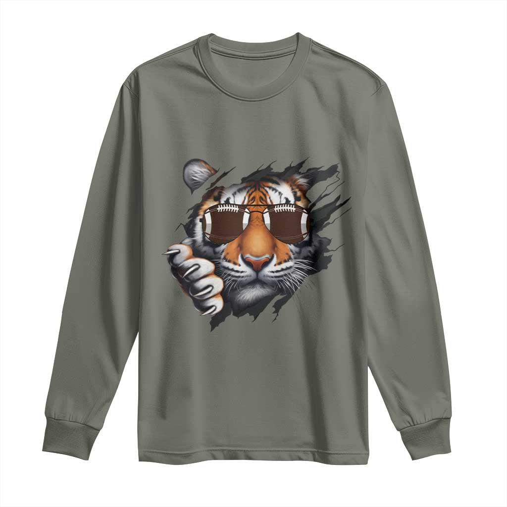 Funny Bengal Tiger Long Sleeve Shirt Football Lover Gift - Wonder Print Shop