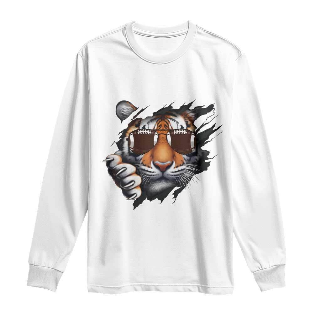 Funny Bengal Tiger Long Sleeve Shirt Football Lover Gift - Wonder Print Shop