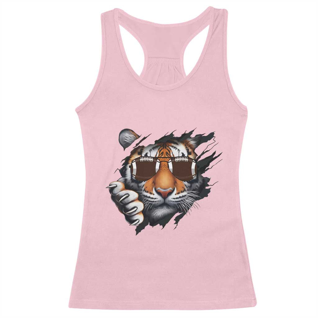 Funny Bengal Tiger Racerback Tank Top Football Lover Gift - Wonder Print Shop