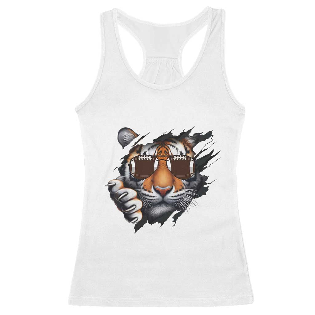 Funny Bengal Tiger Racerback Tank Top Football Lover Gift - Wonder Print Shop