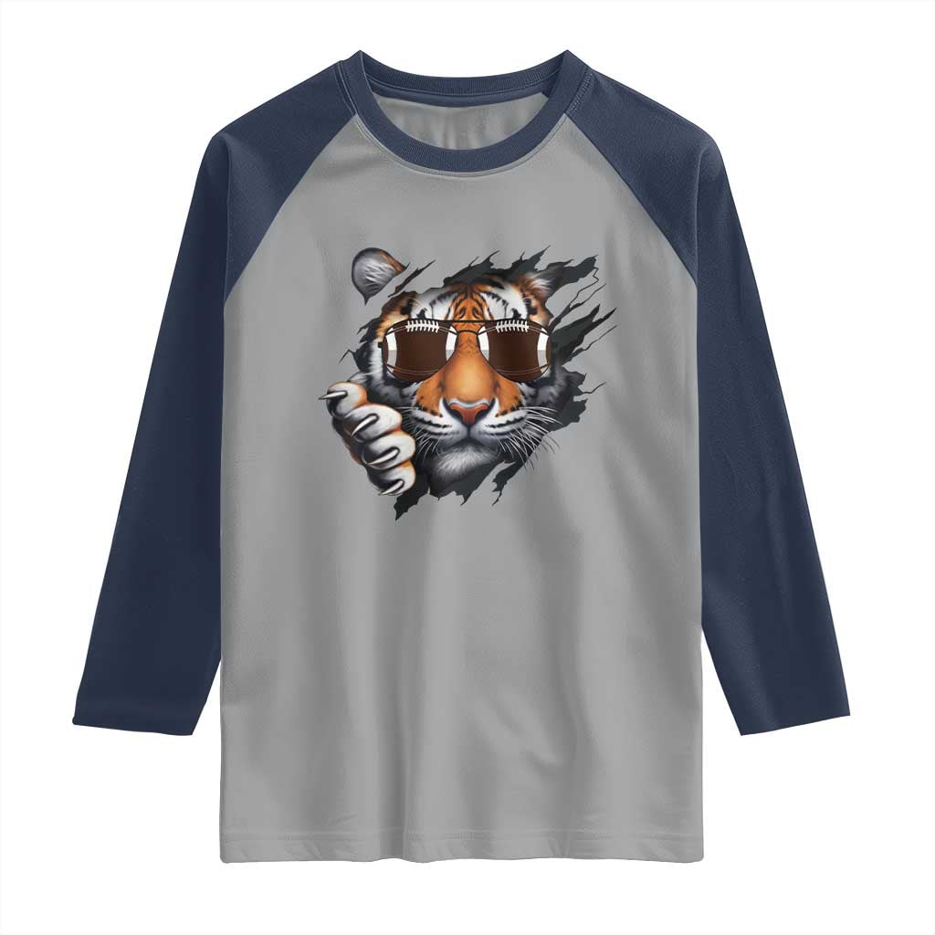 Funny Bengal Tiger Raglan Shirt Football Lover Gift - Wonder Print Shop