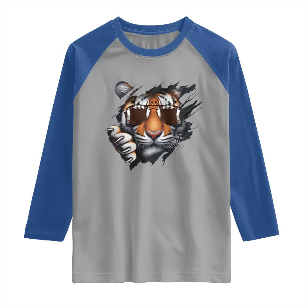 Funny Bengal Tiger Raglan Shirt Football Lover Gift - Wonder Print Shop