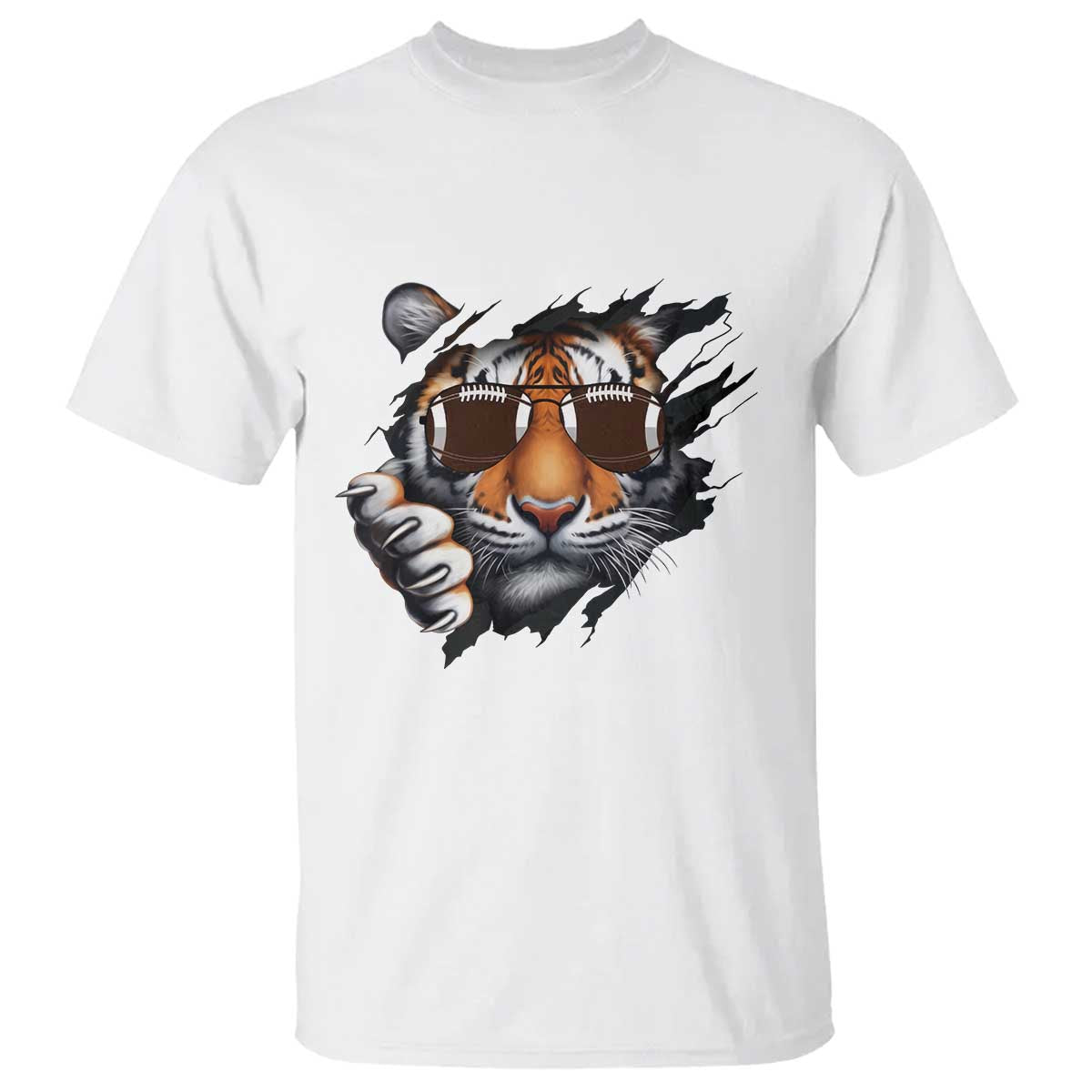 Funny Bengal Tiger T Shirt Football Lover Gift - Wonder Print Shop