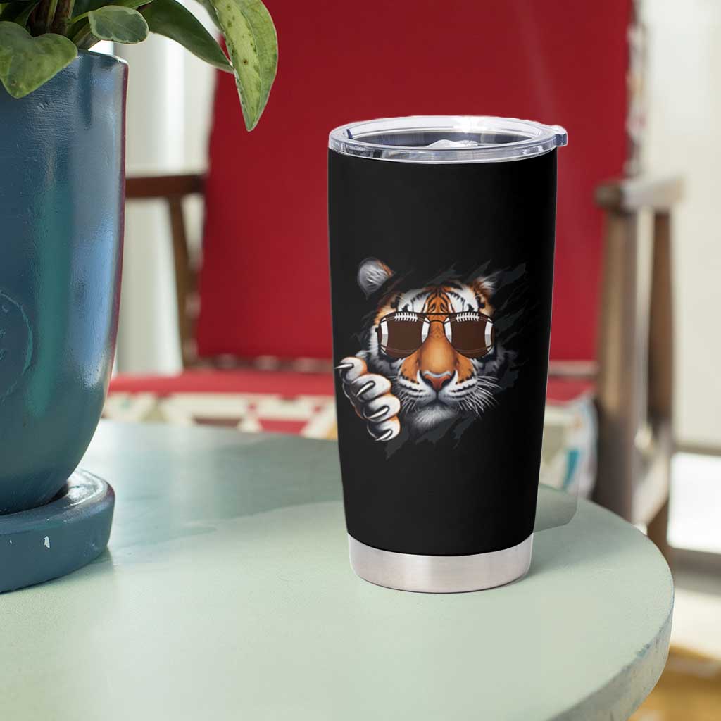 Funny Bengal Tiger Tumbler Cup Football Lover Gift - Wonder Print Shop
