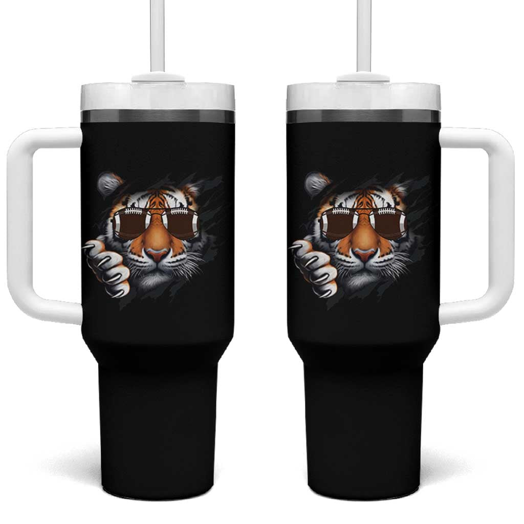 Funny Bengal Tiger Tumbler With Handle Football Lover Gift - Wonder Print Shop
