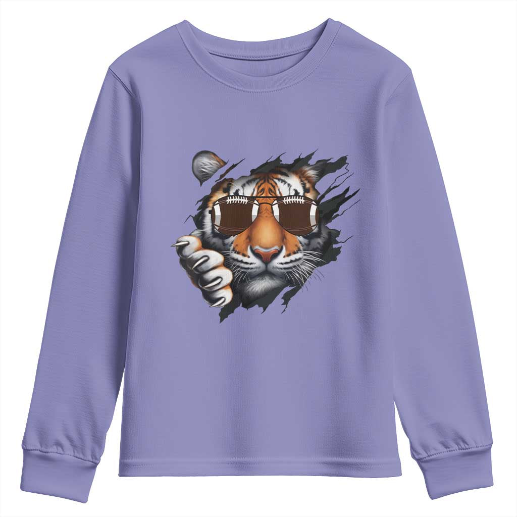 Funny Bengal Tiger Youth Sweatshirt Football Lover Gift - Wonder Print Shop