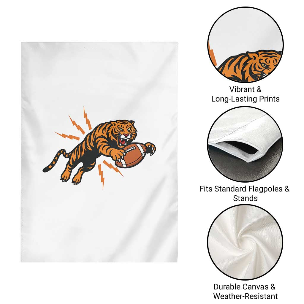 Funny Bengal Tiger Football Garden Flag Game Day Jungle Spirit - Wonder Print Shop